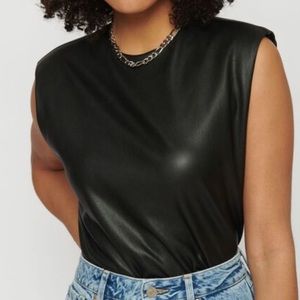 Dynamite Faux Leather Shirt